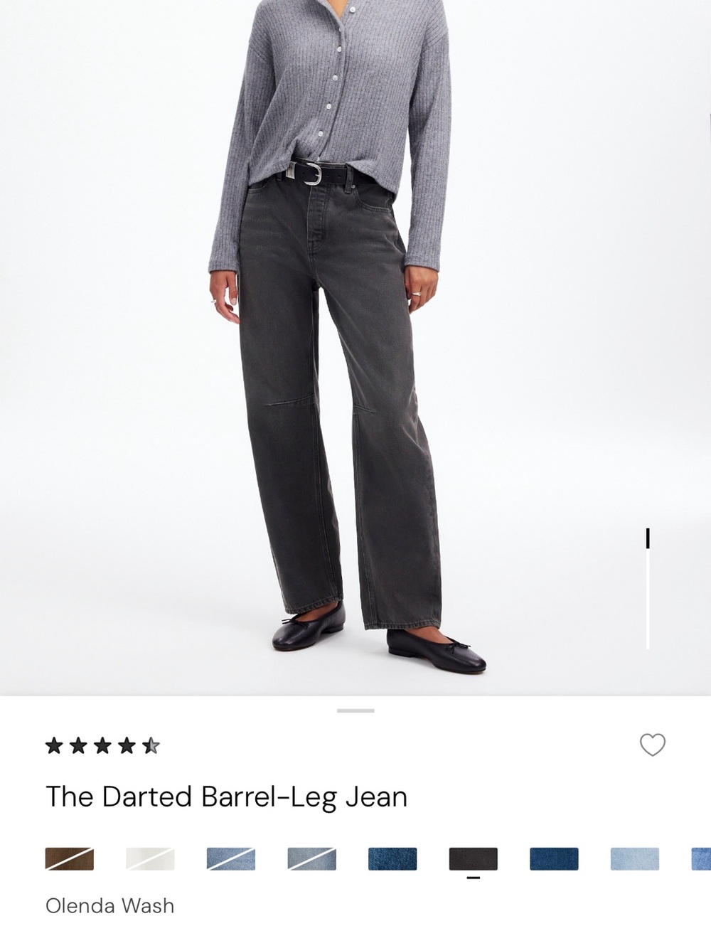 EUC The Darted Barrel-Leg Jean, Black Wash, size 27 ~$138